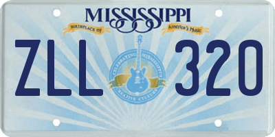 MS license plate ZLL320
