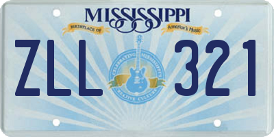 MS license plate ZLL321