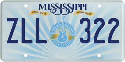 MS license plate ZLL322
