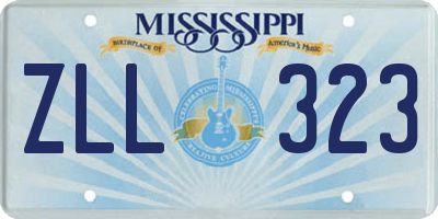 MS license plate ZLL323