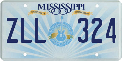 MS license plate ZLL324
