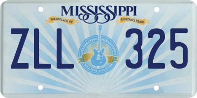 MS license plate ZLL325