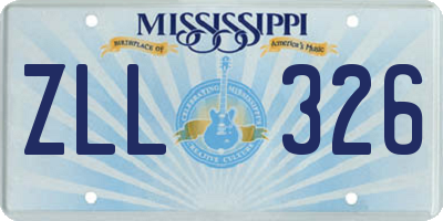 MS license plate ZLL326