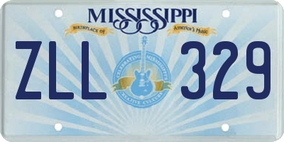 MS license plate ZLL329