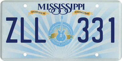 MS license plate ZLL331