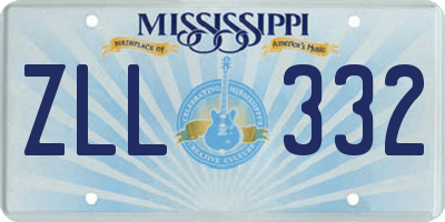 MS license plate ZLL332