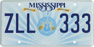 MS license plate ZLL333