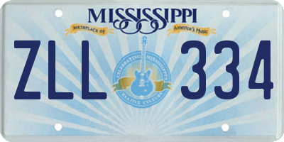 MS license plate ZLL334