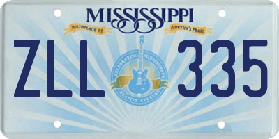 MS license plate ZLL335