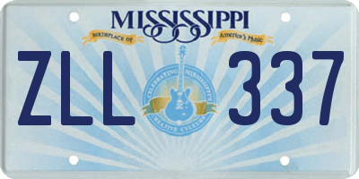 MS license plate ZLL337