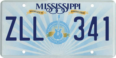 MS license plate ZLL341