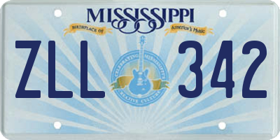 MS license plate ZLL342