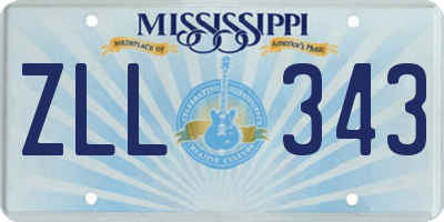 MS license plate ZLL343