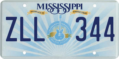 MS license plate ZLL344