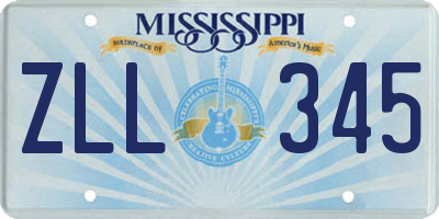 MS license plate ZLL345