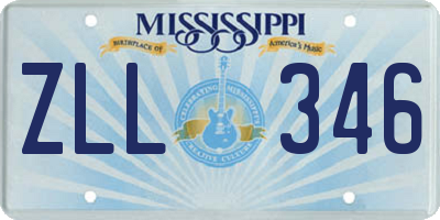 MS license plate ZLL346