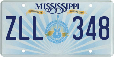 MS license plate ZLL348