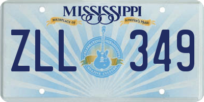 MS license plate ZLL349