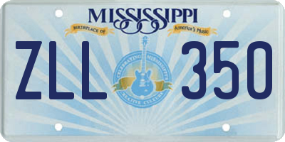 MS license plate ZLL350