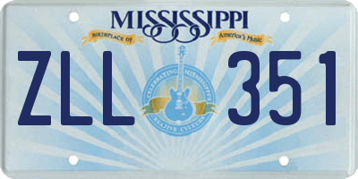 MS license plate ZLL351