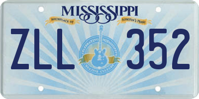 MS license plate ZLL352