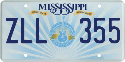 MS license plate ZLL355