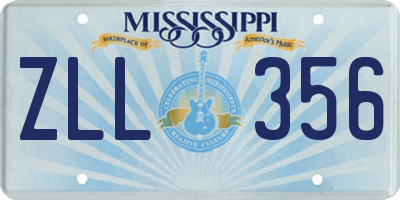 MS license plate ZLL356