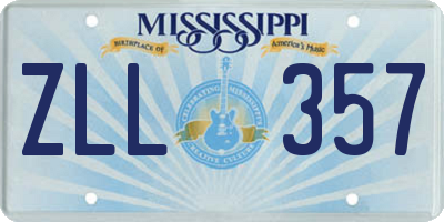 MS license plate ZLL357