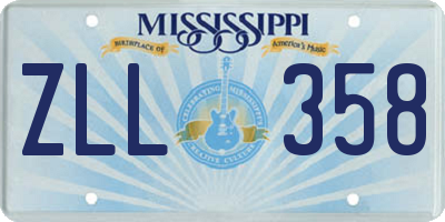 MS license plate ZLL358