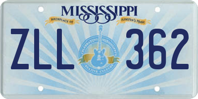 MS license plate ZLL362