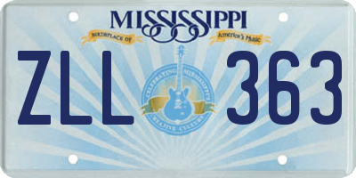 MS license plate ZLL363