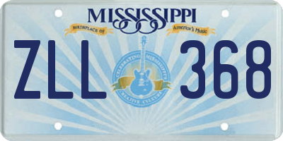 MS license plate ZLL368
