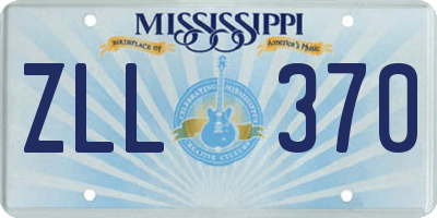 MS license plate ZLL370