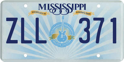 MS license plate ZLL371