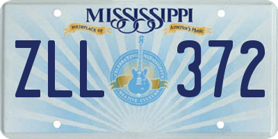 MS license plate ZLL372
