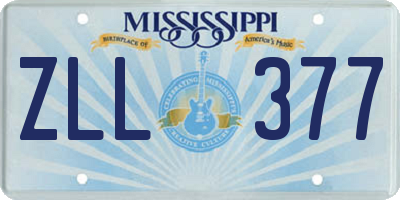 MS license plate ZLL377