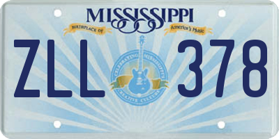 MS license plate ZLL378
