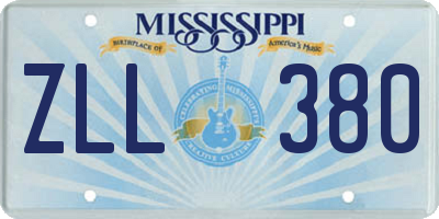 MS license plate ZLL380
