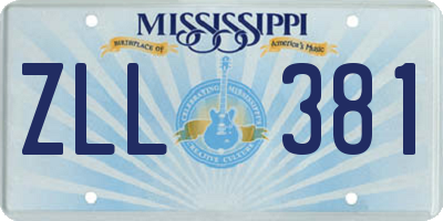 MS license plate ZLL381