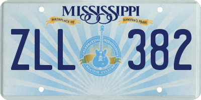 MS license plate ZLL382
