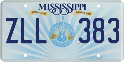 MS license plate ZLL383