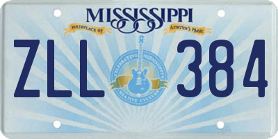 MS license plate ZLL384