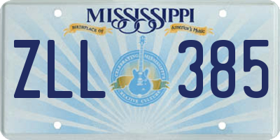 MS license plate ZLL385