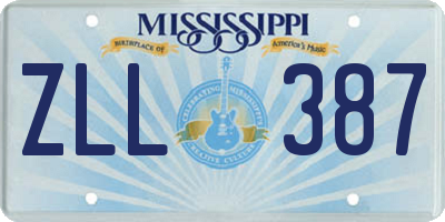 MS license plate ZLL387