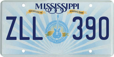 MS license plate ZLL390