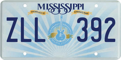 MS license plate ZLL392