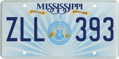 MS license plate ZLL393
