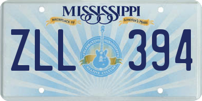 MS license plate ZLL394