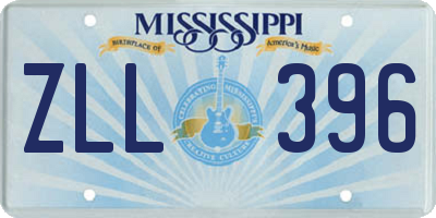 MS license plate ZLL396