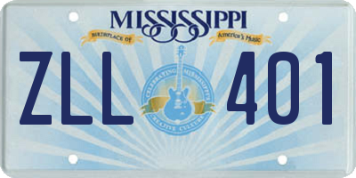 MS license plate ZLL401